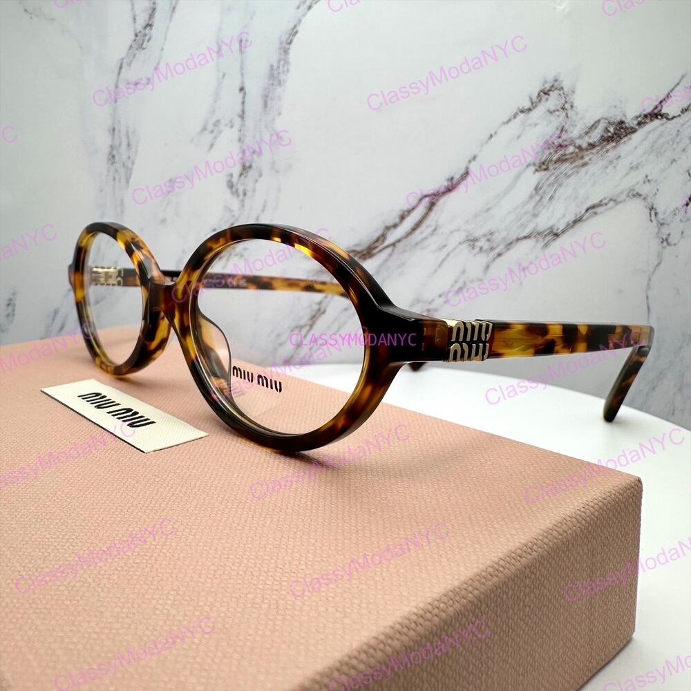 NEW MIU MIU Womens Eyeglasses Brown Oval Full Rim Frames 50-18mm Rx-able Womens